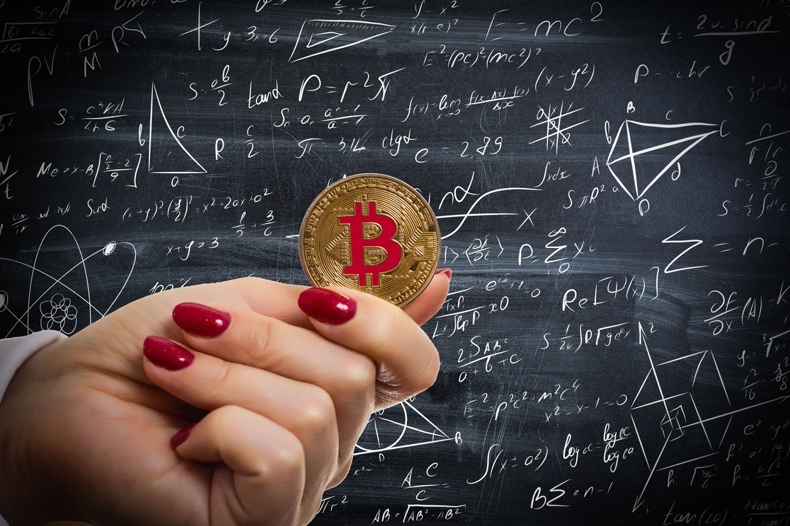 bitcoin on the background of formulas
