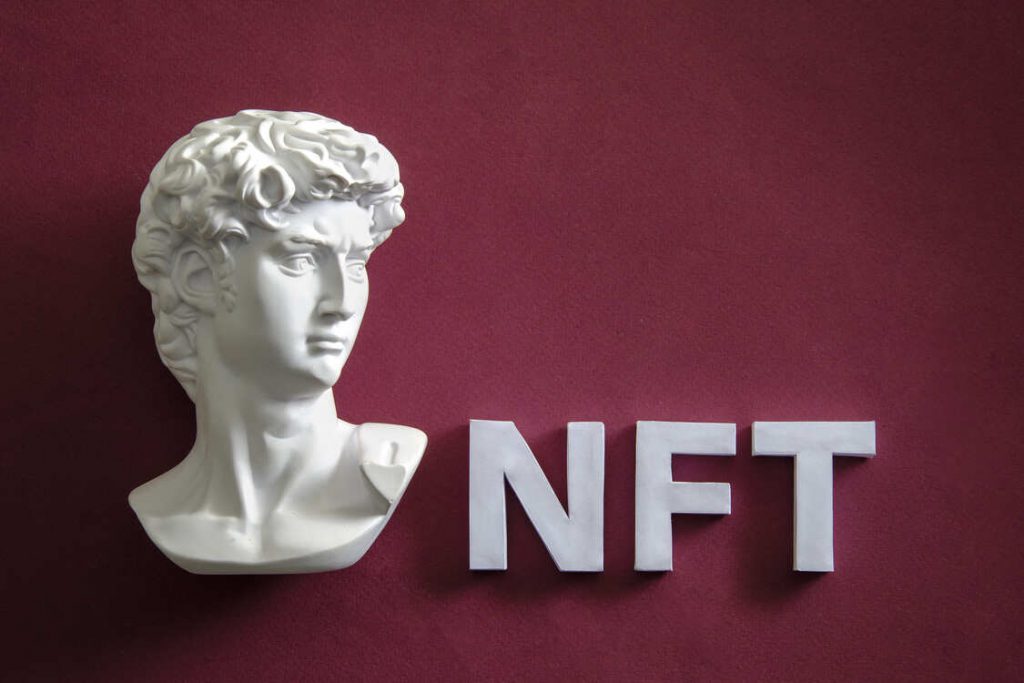 david statue and nft concept of digital art